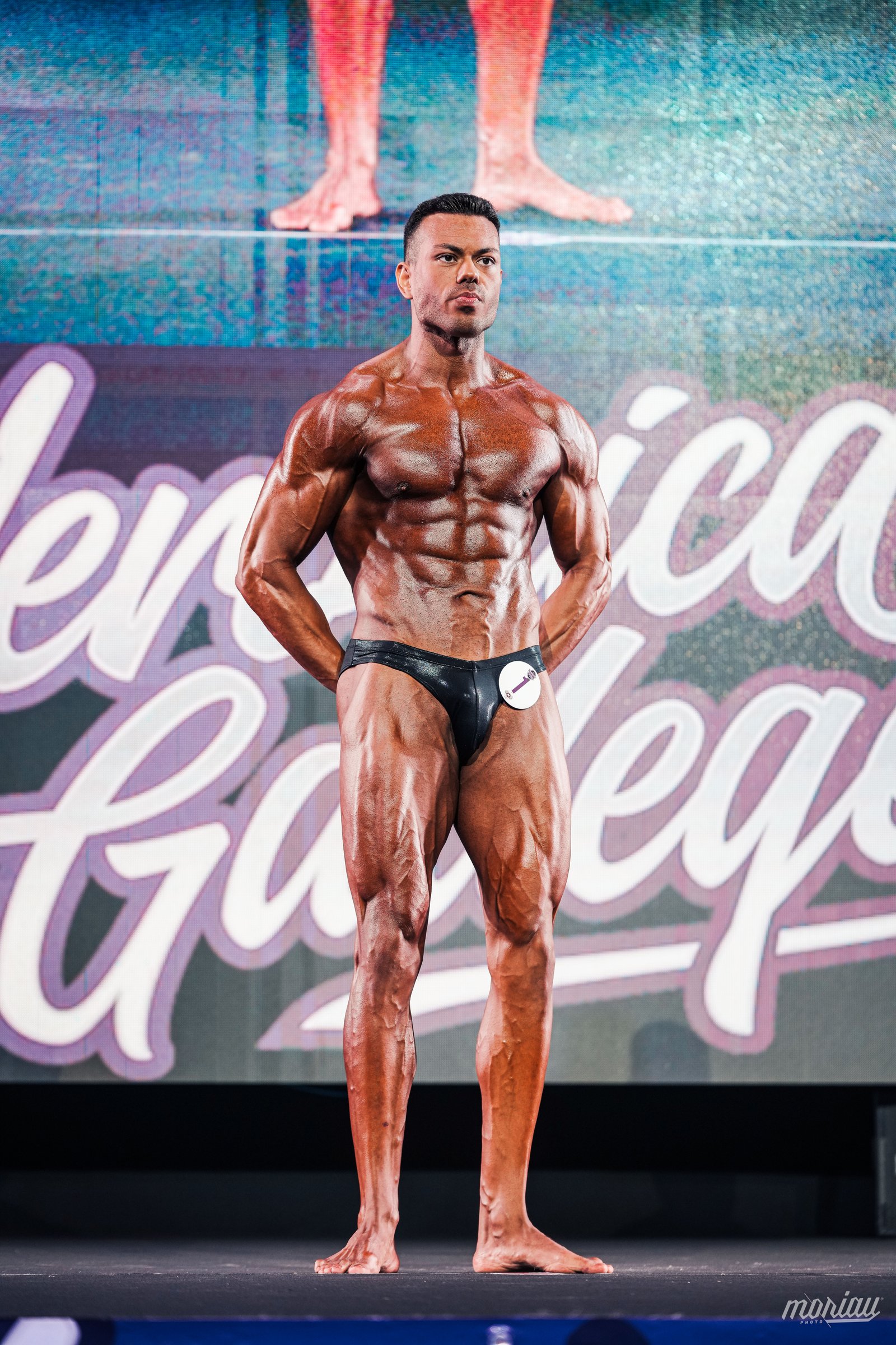 Ismael Infante en su debut en competición de culturismo (julio de 2025)