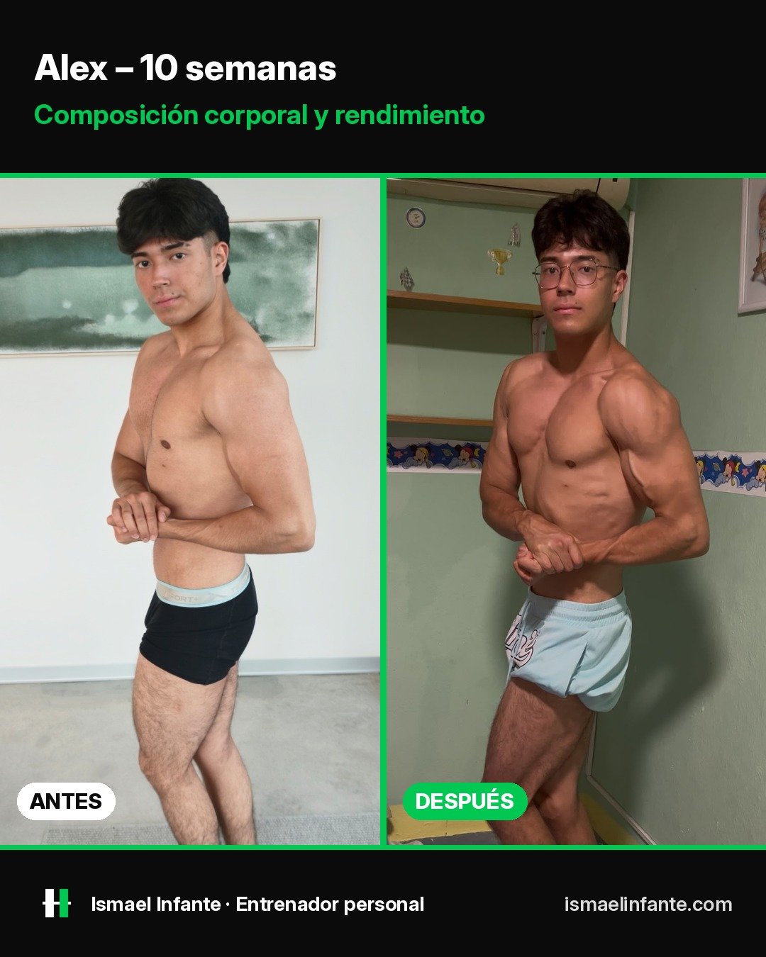 Antes y después de Alex en 10 semanas