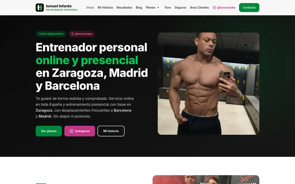 Página de inicio de ismaelinfante.com en ordenador